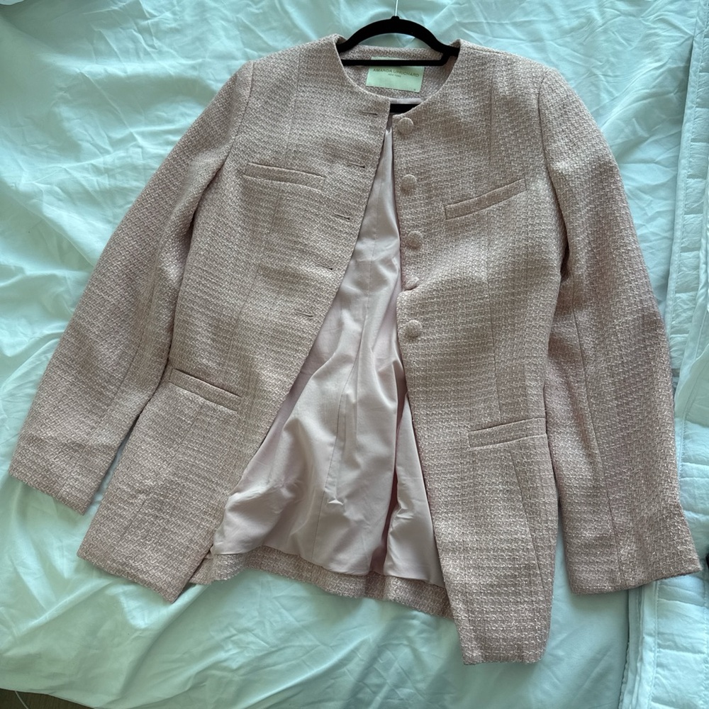 Amanda Uprichard Women's Pink Tweed Jacket S/M